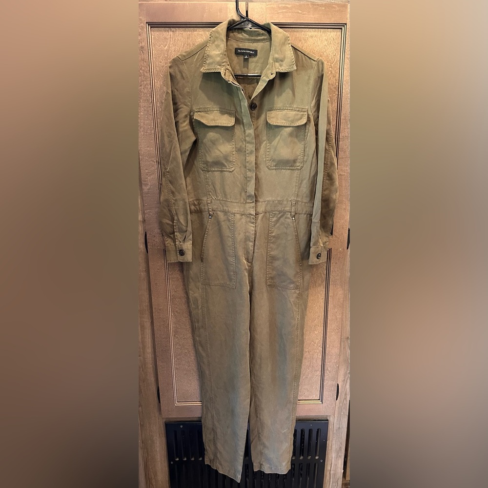 Banana Republic Olive Utility Jumpsuit Size 0